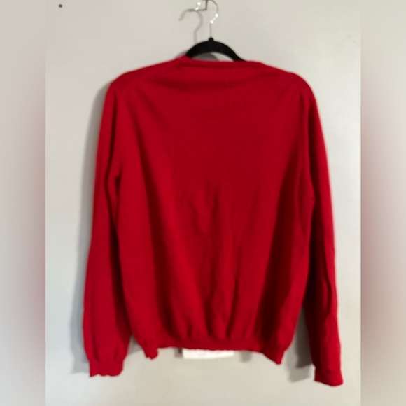 Calvin Klein Extra Fine Merino Wool Men's Red V Neck Sweater - Picture 8 of 12